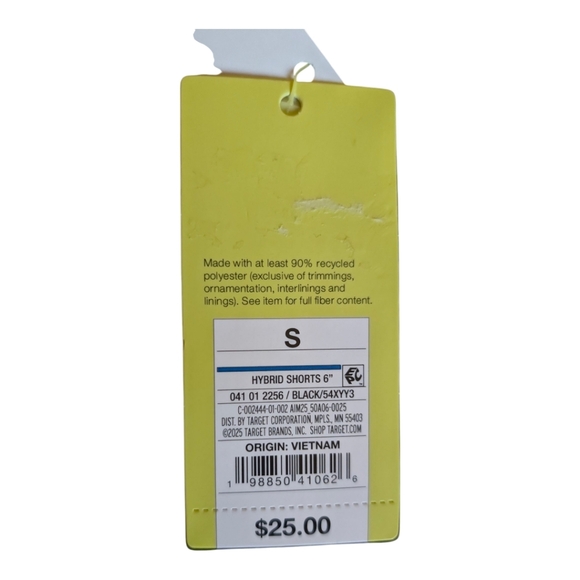 NWT All in Motion Men's Black Hybrid Shorts - Size S - Picture 4 of 7